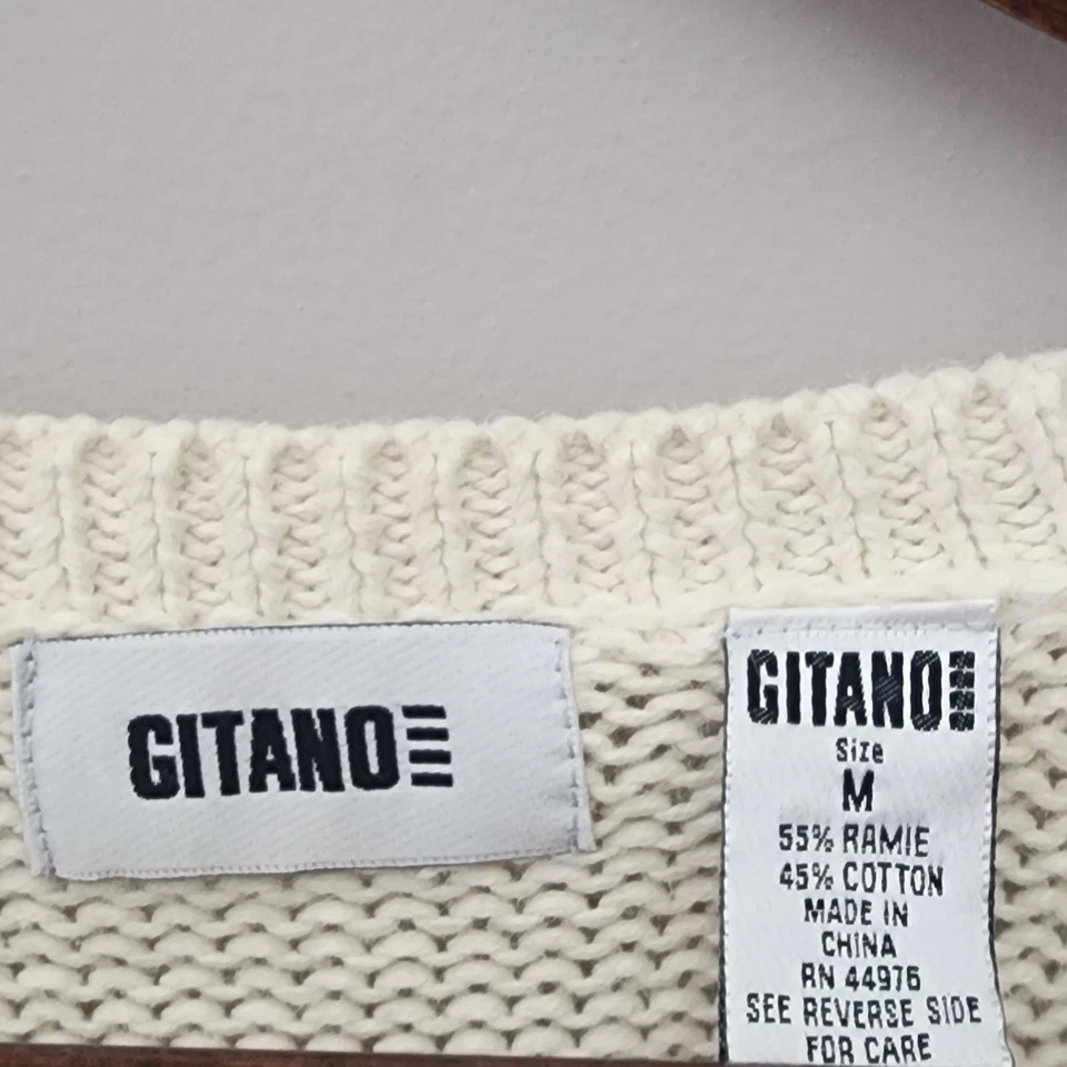 Vintage Gitano Floral Knit Sweater M Cottagecore Grannycore Soft Girl Y2K Pastel - Image 2 of 4