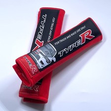 2x Red Car Seat Belt Cover Shoulder Pads Jdm For Honda Civic Type R Accessories