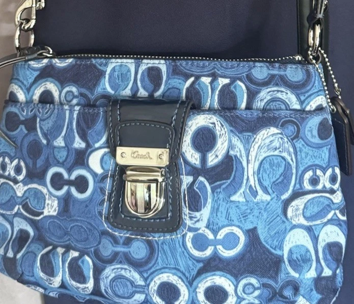 COACH POPPY ショルダ バッグ 2way F16986 デニム カード Coach Poppy Small Denim Exterior Bags & Handbags for Women for
