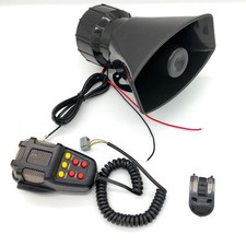 12V 7 Sound Loud Car Warning Alarm Horn w/ Mic PA Speaker System,2 Remote