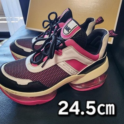 Michael Kors Olympia Trainer Extreme Damen Sneaker 7,5 US Pink/Schwarz