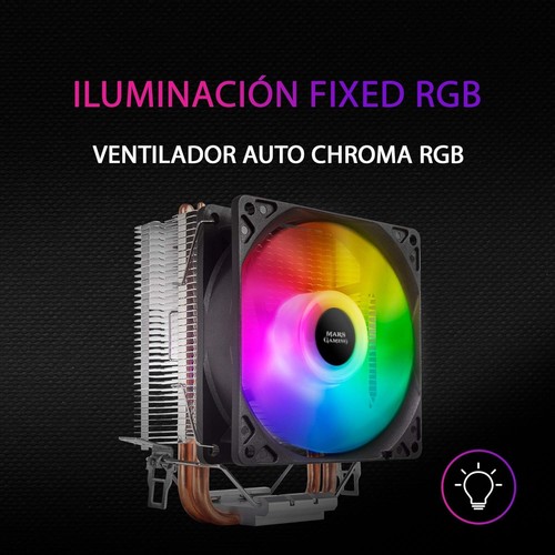 MARSGAMING MCPUARGB RGB CPU Heatsink, 2X HCT Heatpipes, TDP 130W, PWM Silent - 第 2/5 張圖片