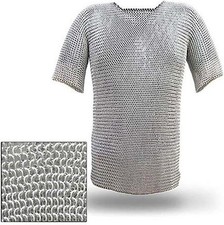 Handmade Aluminum Chainmail Shirt Half Sleeve Medieval Knight Armor Costume