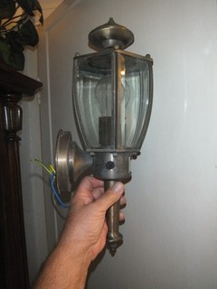 Vintage Brass Outdoor Wall Mounted Light Lantern with Glass