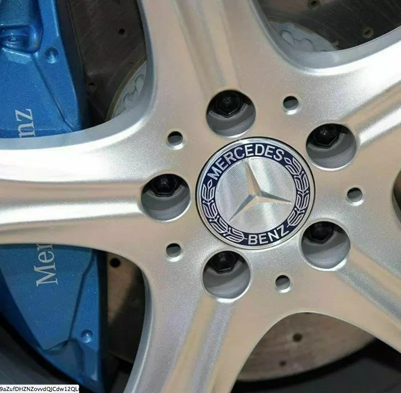 ⭐4 x Wheel Center Hub Caps AMG Wreath For Mercedes-Benz Class SL*M*ML*A C E Blue - Image 2 of 4