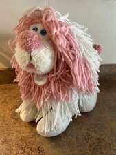 Vintage 1986 Disney Kenner FLUPPY DOG Pink And White Yarn Hair Plush 12