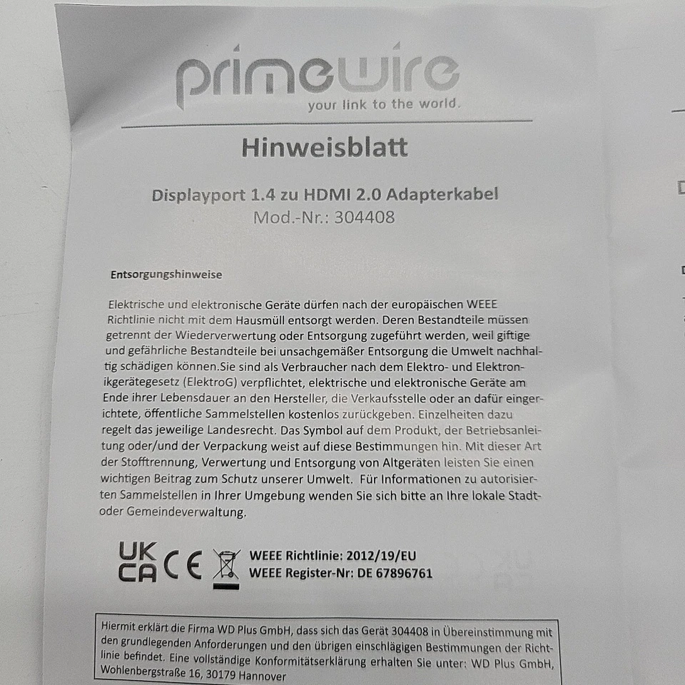 4K 3m Displayport 1.4 zu HDMI Kabel - HDTV Kabel Standard 2.0 – UHD 3840 x 2160  - Bild 4 von 4