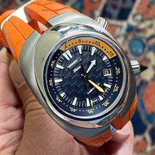 Pirelli Pzero Automatic Diver Uhr 300m zwei Kronen Orange Vintage Nos Tag