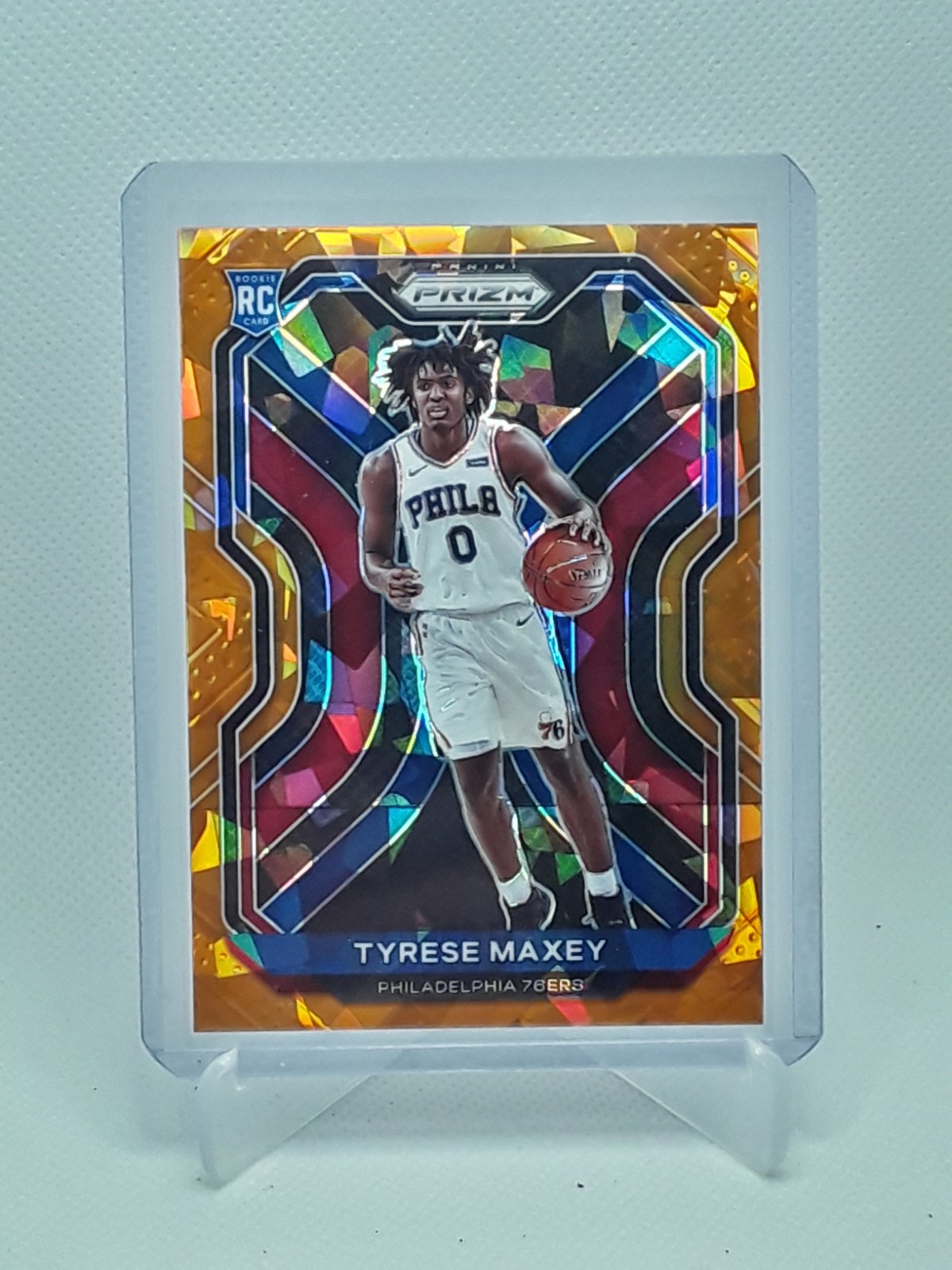 2020-21 Panini Prizm Tyrese Maxey Rookie Orange Ice Prizm RC #256 76ers