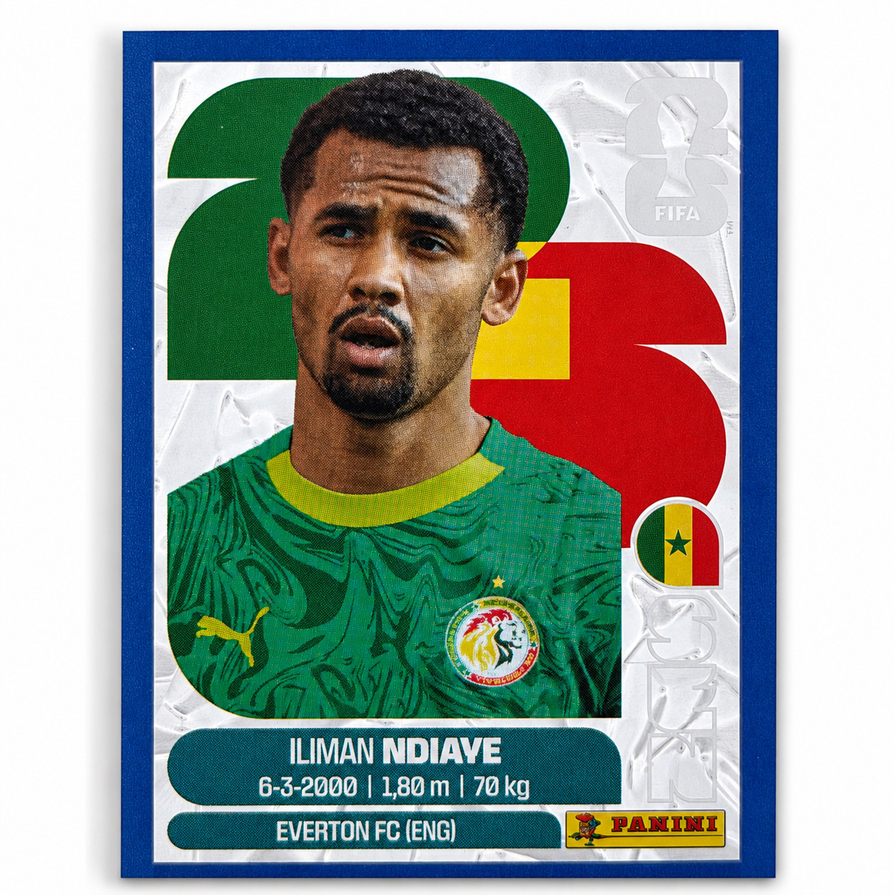 BLUE CRUMPLE PARALLEL β½π 2026 PANINI WORLD CUP STICKER | NDIAYE SEN 18