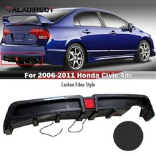 Rear Bumper Diffuser Lip Mu-gen Rr Style Abs Fit For 8th Gen Civic 2006-2011 4dr