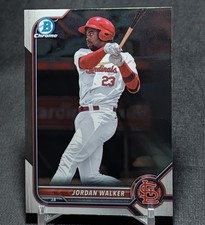 Jordan Walker Prospect Rookie RC 2022 Bowman Chrome Card #BCP-221 Cardinals