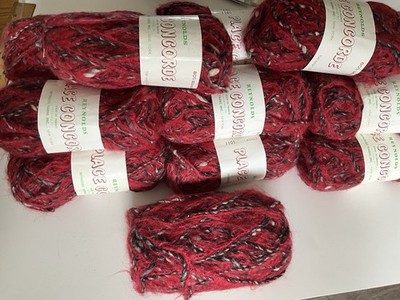 NWT Reynolds Place Concorde 18 Skeins 50% Mohair 50% Wool Red Black 50 Yards