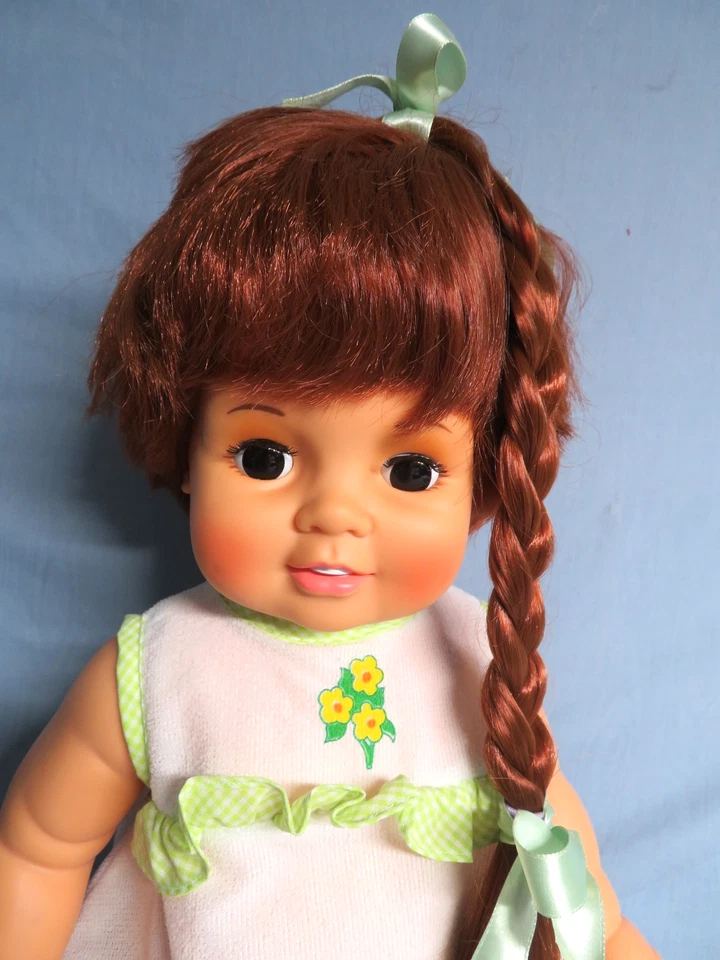 VINTAGE 1973 IDEAL BABY CRUSSY DOLL 24" JOINTED HARD VINYL RED GROWING HAIR - Image 2 of 4