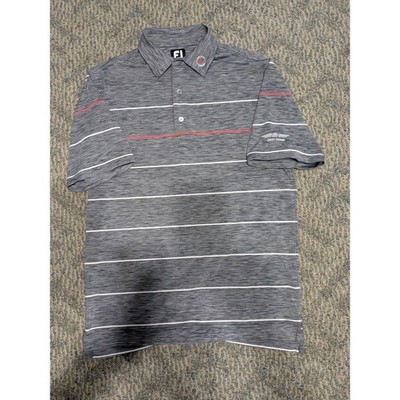 FootJoy Mens Vokey Design Custom BV Wedges Golf Polo Shirt Grey Striped Small