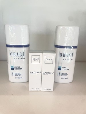 2X Obagi Nu-Derm Gentle cleanser  2 Fl Oz /60 ml + x 2 Obagi elastiderm serum 