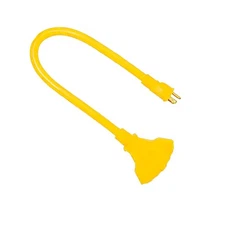 Southwire 3 Way Extension Cord Adapter - v12/3 Sjtw Yellow (4112SW8802)