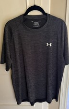 Under Armour men's "The Tech Tee" short sleeve gray loose activewear shirt-Large