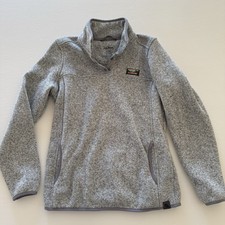 L.L. Bean Heathered Gray Quarter Snap Pullover Sweatshirt Medium Reg