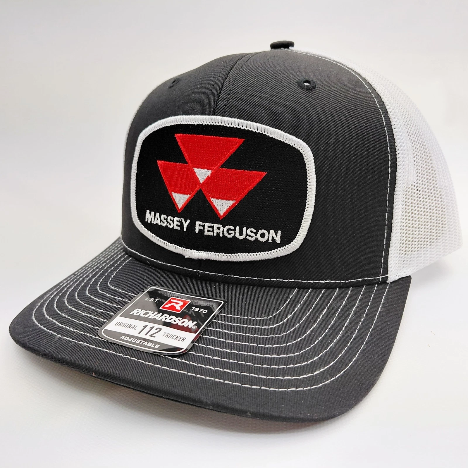 Massey Ferguson Tractor Hat Embroidered Patch Cap Mesh Snapback Richardson 112