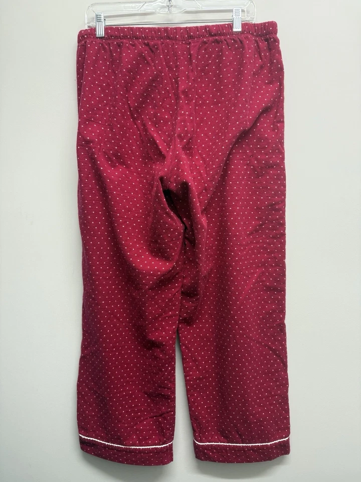 Gillian & O'Malley 睡裤尺寸 LG 女式波点红色法兰绒睡裤 — 第 3/4 张图片