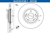 2X Bremsscheibe ATE 24.0123-0128.1 FüR Ssangyong Tivoli XLV SUV VAN Gdi LPG CNG