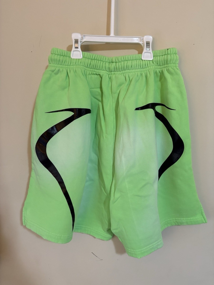 hellstar warm up shorts neon green size small | eBay