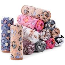 New SHENLIU 18 Pcs Fleece Pet Blanket, 9 Style Small Blanket Soft Warm Sleep Mat