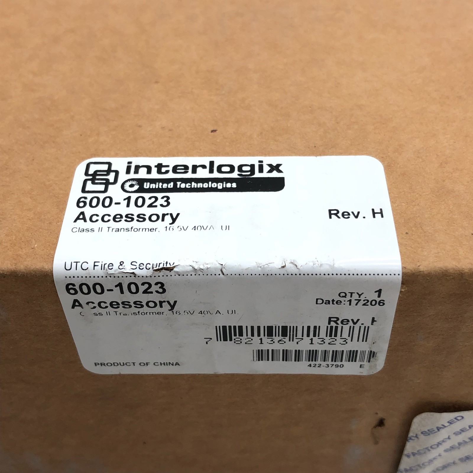 Lot (7) Interlogix MGT1640 UTC 600-1023 Class 2 Transformer, 16.5V, 40VA