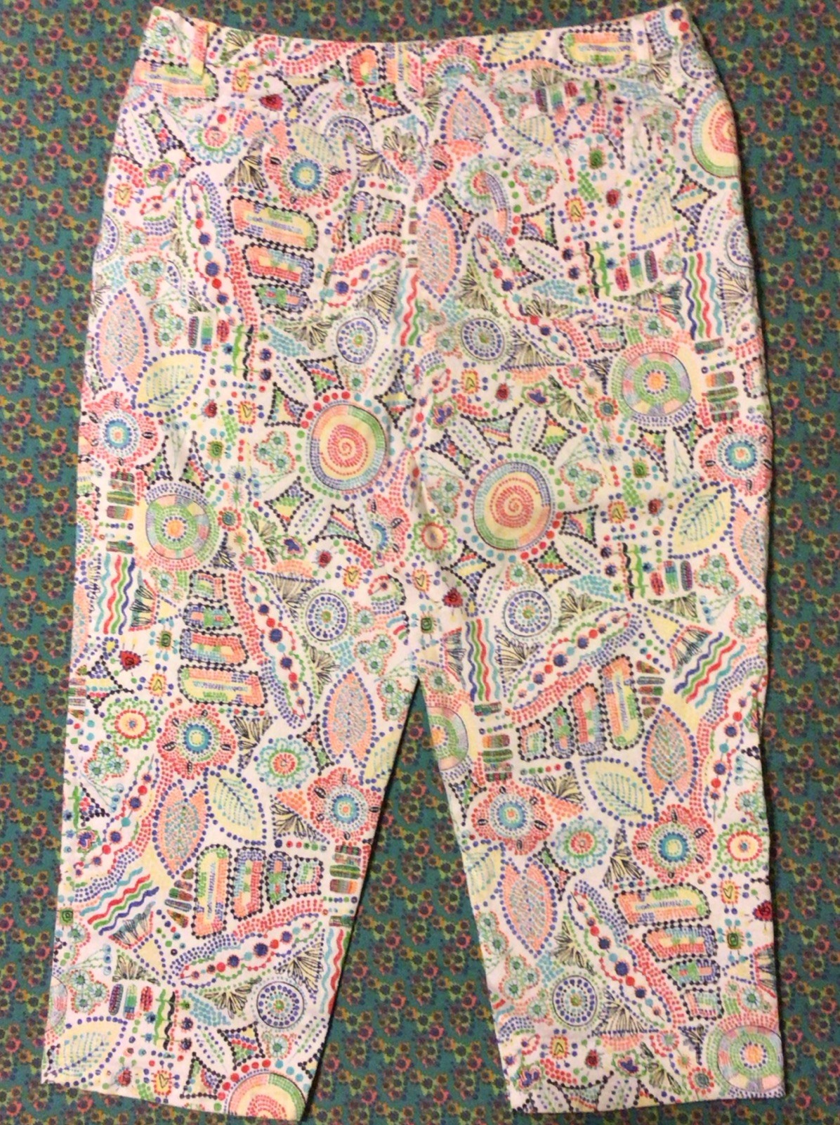 RUBY RD Dotty Ink Drawn Whimsy Print CAPRI PANT 1… - image 4