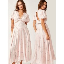 Free People Ethereal Dainty Still In Love Maxi Dress Floral Cottage 10 Medium