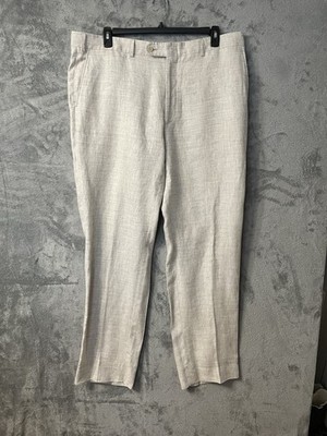 Men s Linea Naturale Luxe 100 % Linen Pants Made In Italy Light Beige Size 40