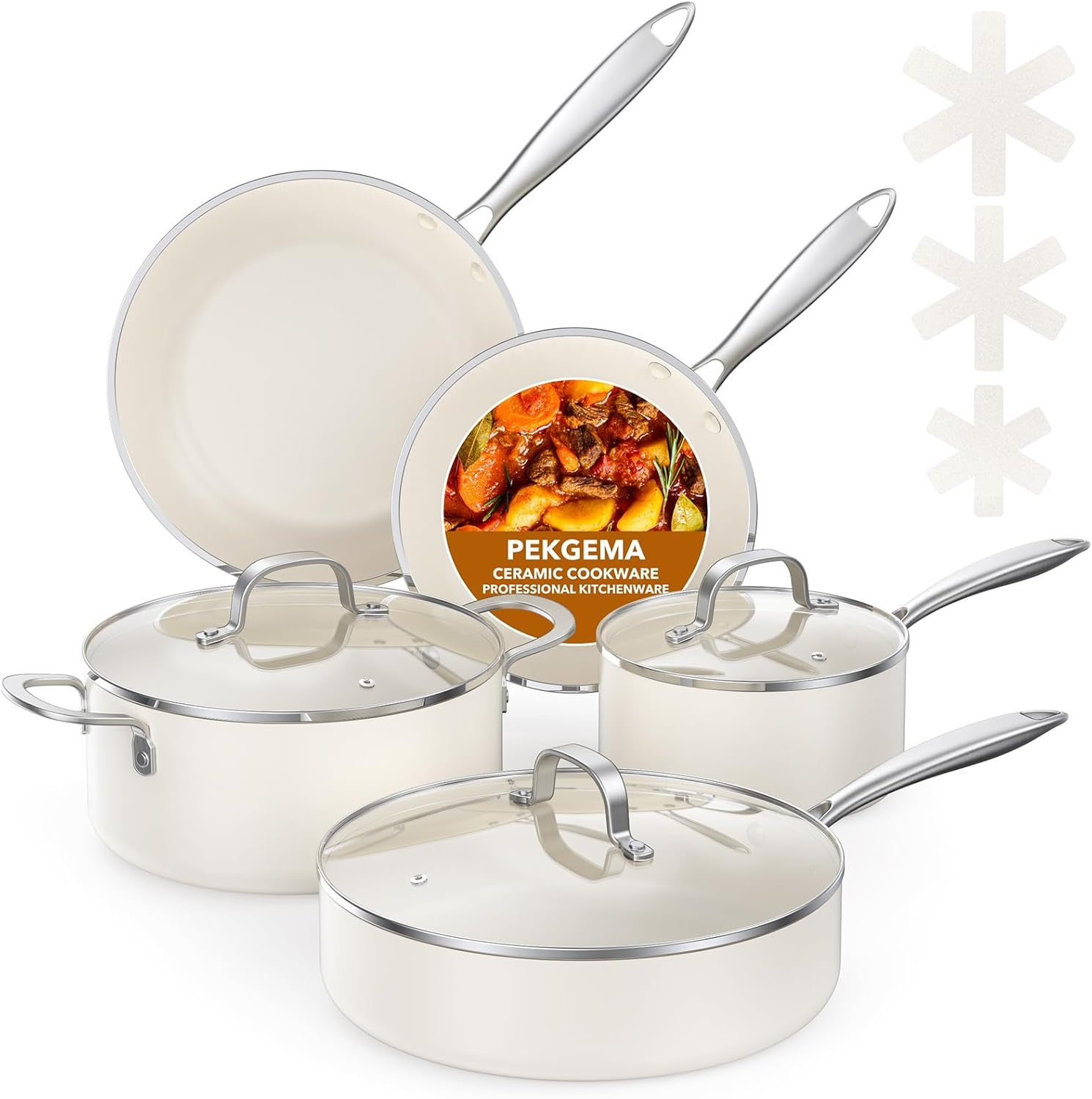 11-Piece Non-Toxic Ceramic Nonstick Cookware Set