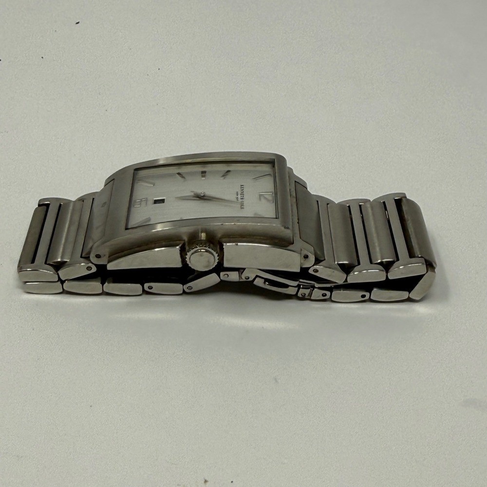 Kenneth Cole Watch Silver Tone Rectangular Case D… - image 3