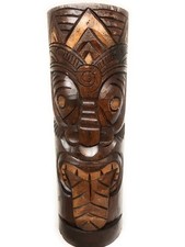 Maori Tiki Totem 20 in Antique Finish - Hand Carved dpt538150