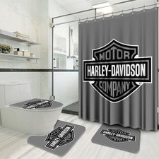 Motorcycle Decor Style, Perfect Harley Davidson Shower Curtain or Bathroom Sets.