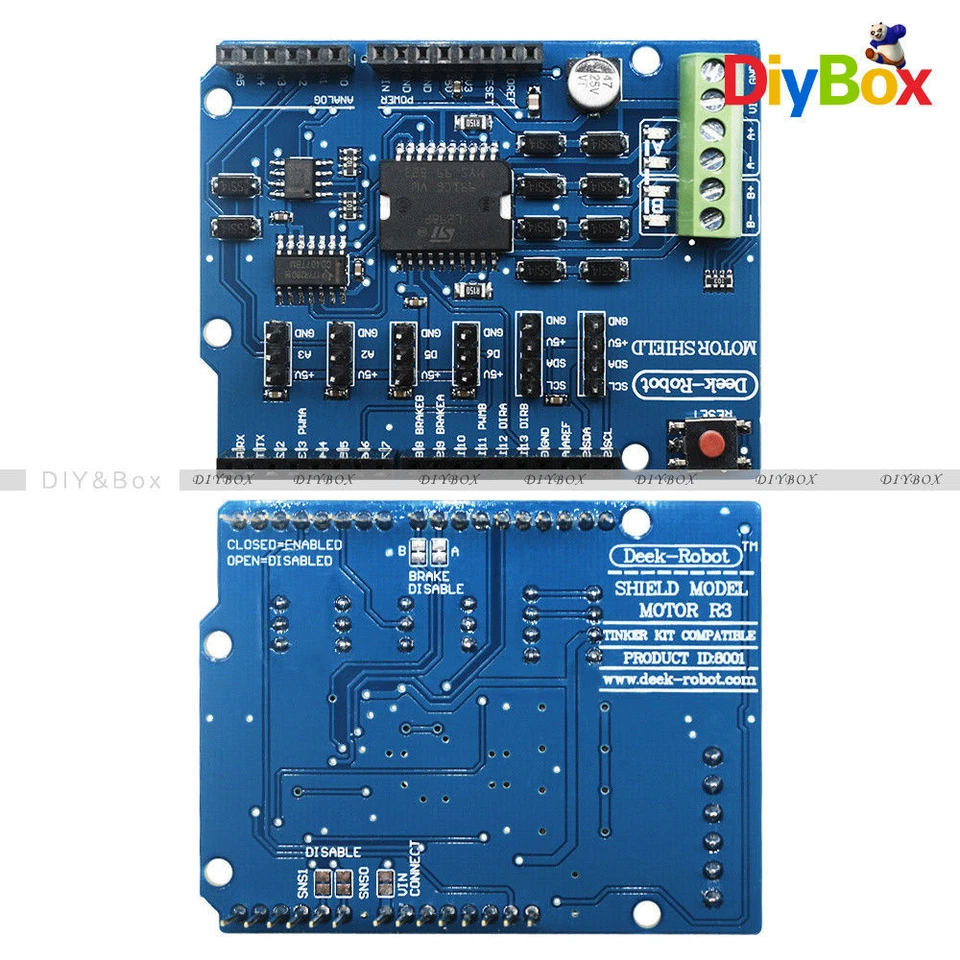 L298P Shield R3 DC Motor Driver Module 2A H-Bridge 2 way UNO 2560 For Arduino D - Image 2 of 4