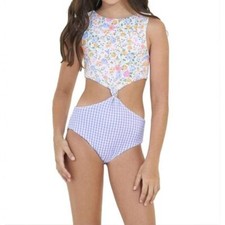 Maaji L23525 Girls Multi Twist Front Backyard One Piece Swimsuit Size 6