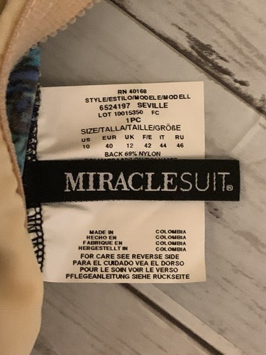Nuevo sin etiquetas Traje de baño Miraclesuit para mujer Mosaica Sevilla de una pieza talla 10 tazas moldeadas - Imagen 8 de 9