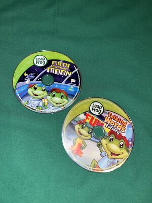 Lot of  2 Leap Frog Dvd's Learn to Read Math Adventure Moon & Talking Words Fact