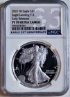 2021 W American Silver Eagle Proof T-2 NGC PF70 Eagle Landing Early Releases