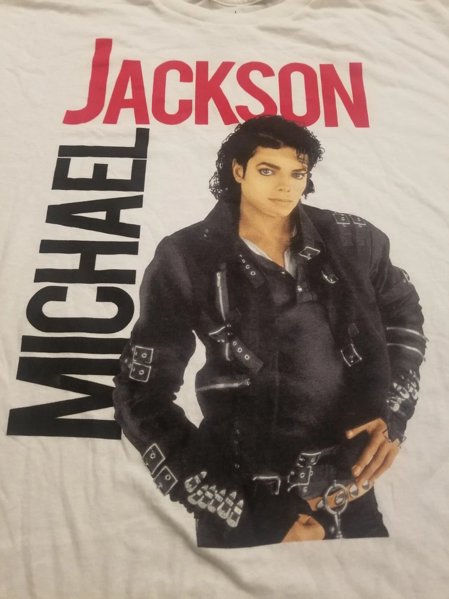 MICHAEL JACKSON BAD T-SHIRT RETRO 80s 90s SHIRT WHITE 2XL Rock Pop Music