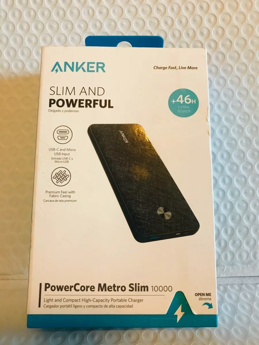 Anker - PowerCore Metro Slim 10,000 mAh Portable Charger - Dark Gray NEW!!  848061060362