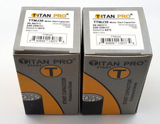 Lot of 2 Titan Pro TTMJ30 Motor Start Capacitors 30-36 MFD 220-250 VAC Round