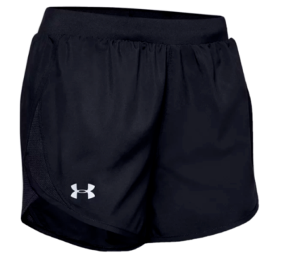 Under Armour Shorts Womens Medium Loose UA Fly By Training Black Reflective  XL