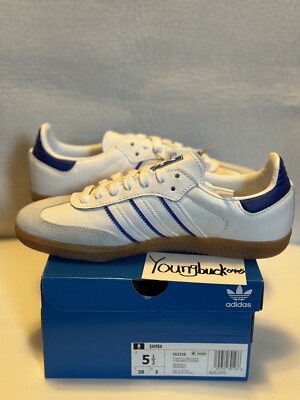 Size 7.5 - adidas Samba White Lucid Blue for sale online | eBay