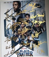 BLACK PANTHER 8x10 photo cast signed by Chadwick Boseman and more