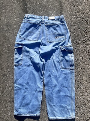 VINTAGE Culture Jeans Mens 40 Blue Denim Baggy Cargo Skater Y2K
