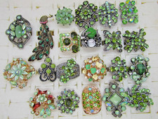 Rings adjustable BLUE & GREEN crystal rhinestone statement cocktail dress rings