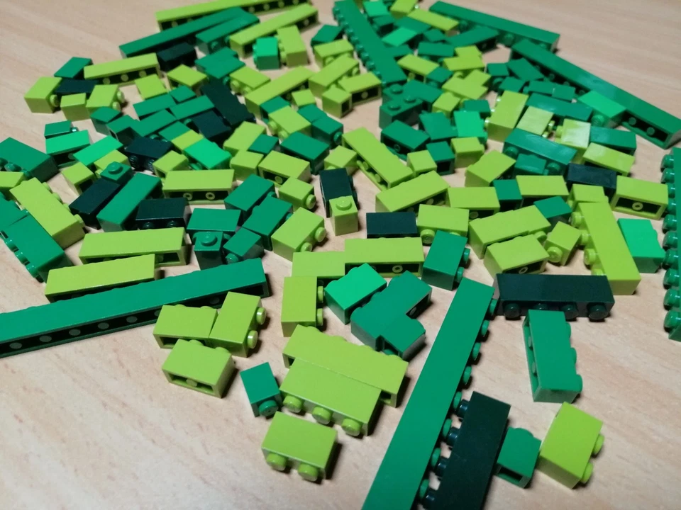 LEGO Konvolut Legosteine - einreihige Steine Grün / Stangen Sammlung - Bild 3 von 4